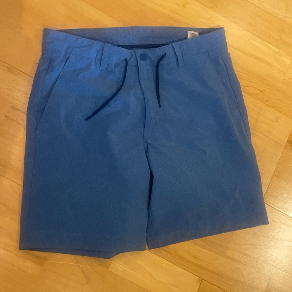 Vineyard Vines Offshore Shorts Ocean Blue Drawstring Snap Button Lined pockets